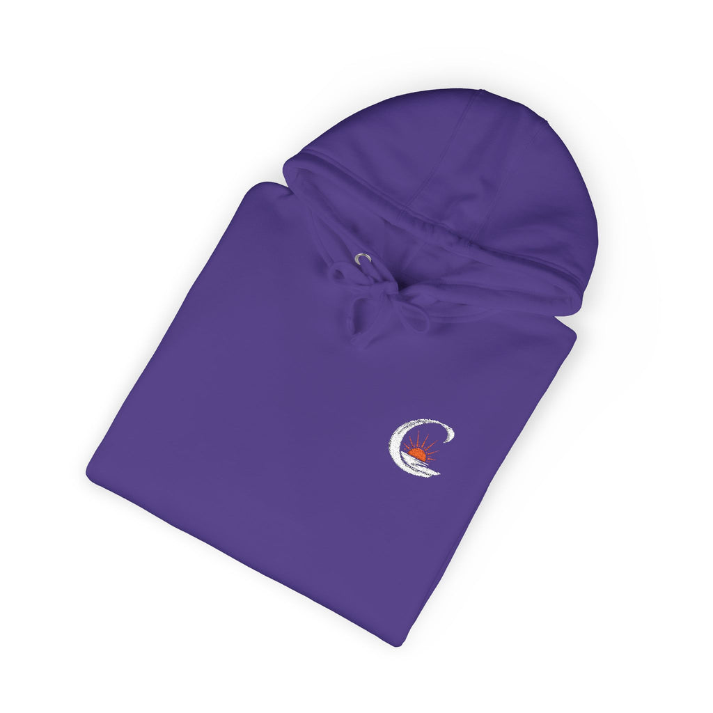 Curiosity White Emblem Hoodie | Small Chest Graphic,  Pullover
