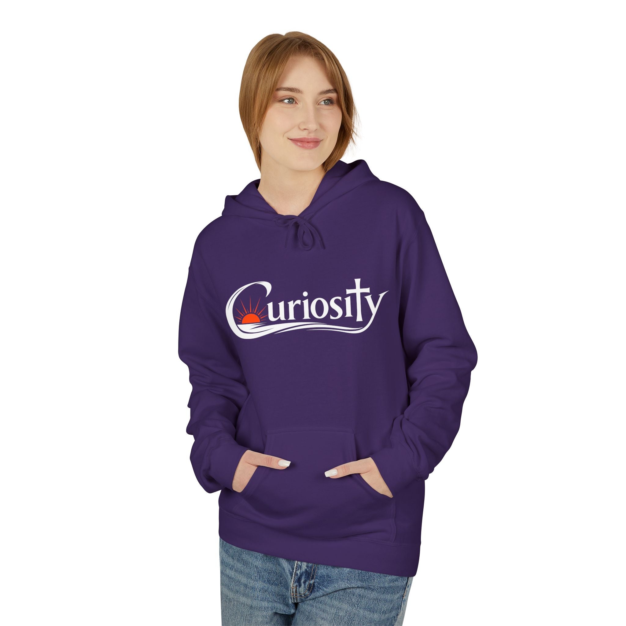 Curiosity Logo Hoodie | It starts with a question text