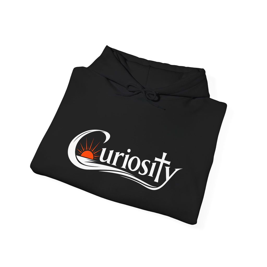Curiosity Logo Hoodie | "The answers are waiting." White text.