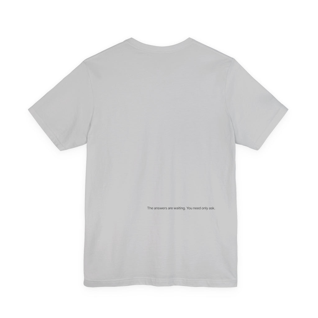 Curiosity Logo Tee | Black Curiosity Text Graphic T-Shirt, Minimal Science Design