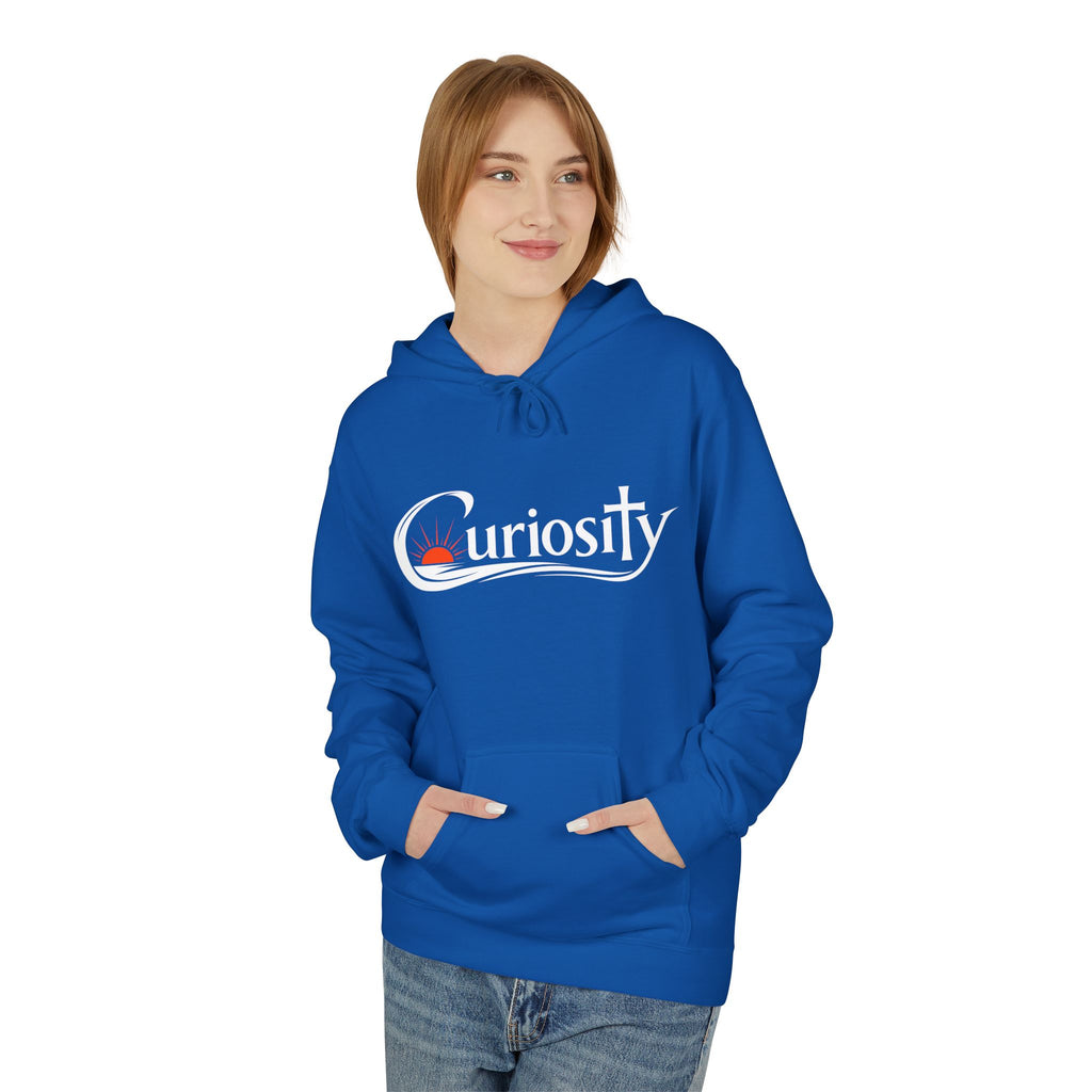 Curiosity Logo Hoodie | It starts with a question text