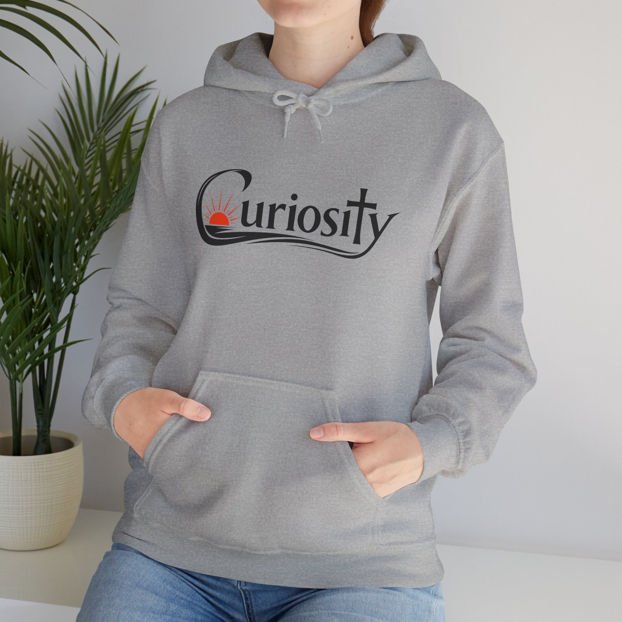 Curiosity logo hoodie | Hooded Sweatshirt, "The answers are waiting."