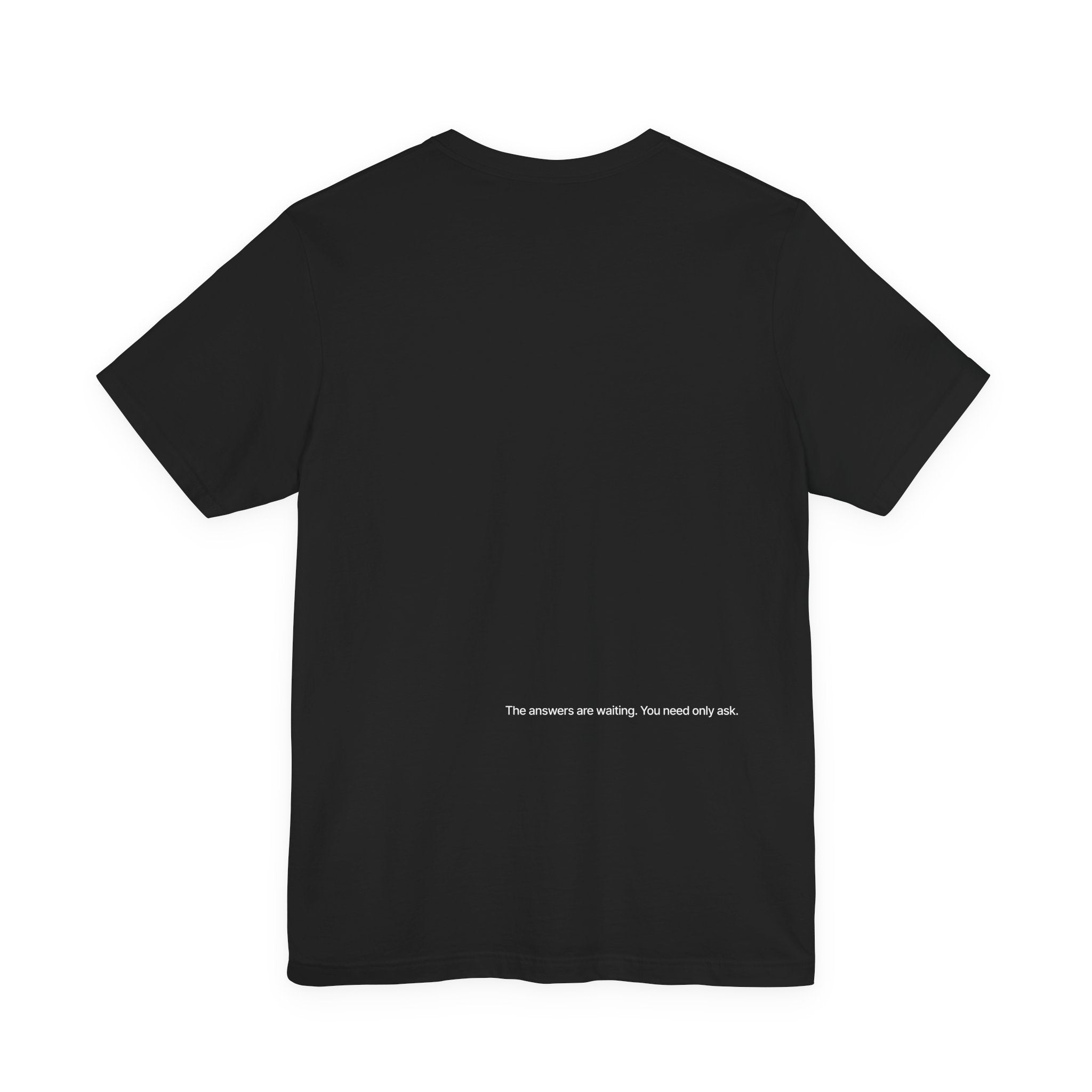 Curiosity Logo Tee | White Curiosity Text Graphic T-Shirt, Minimalist Science Design