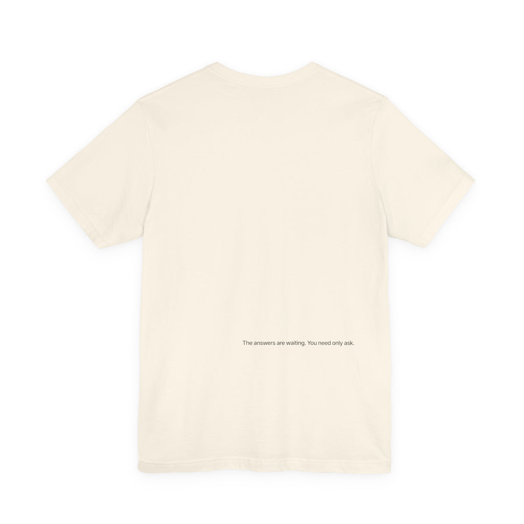 Curiosity Logo Tee | Black Curiosity Text Graphic T-Shirt, Minimal Science Design