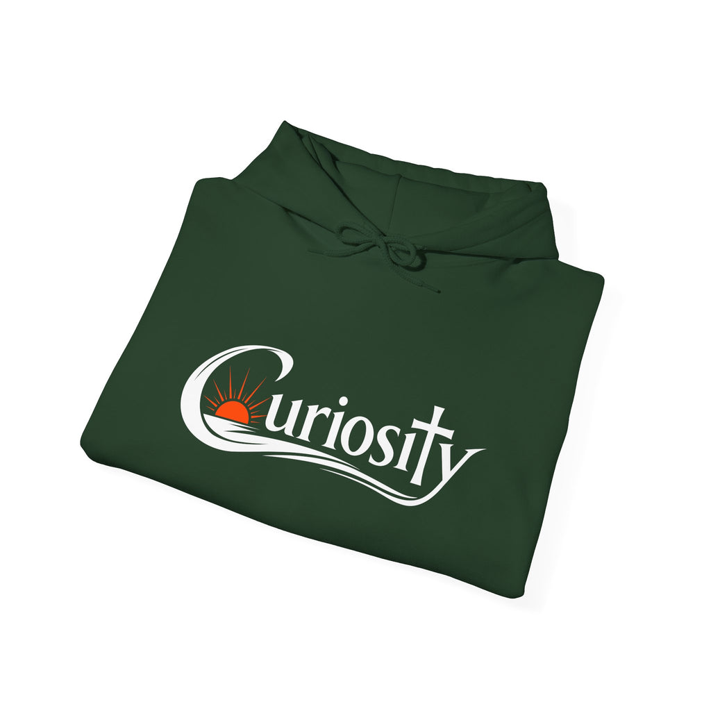 Curiosity Logo Hoodie | "The answers are waiting." White text.
