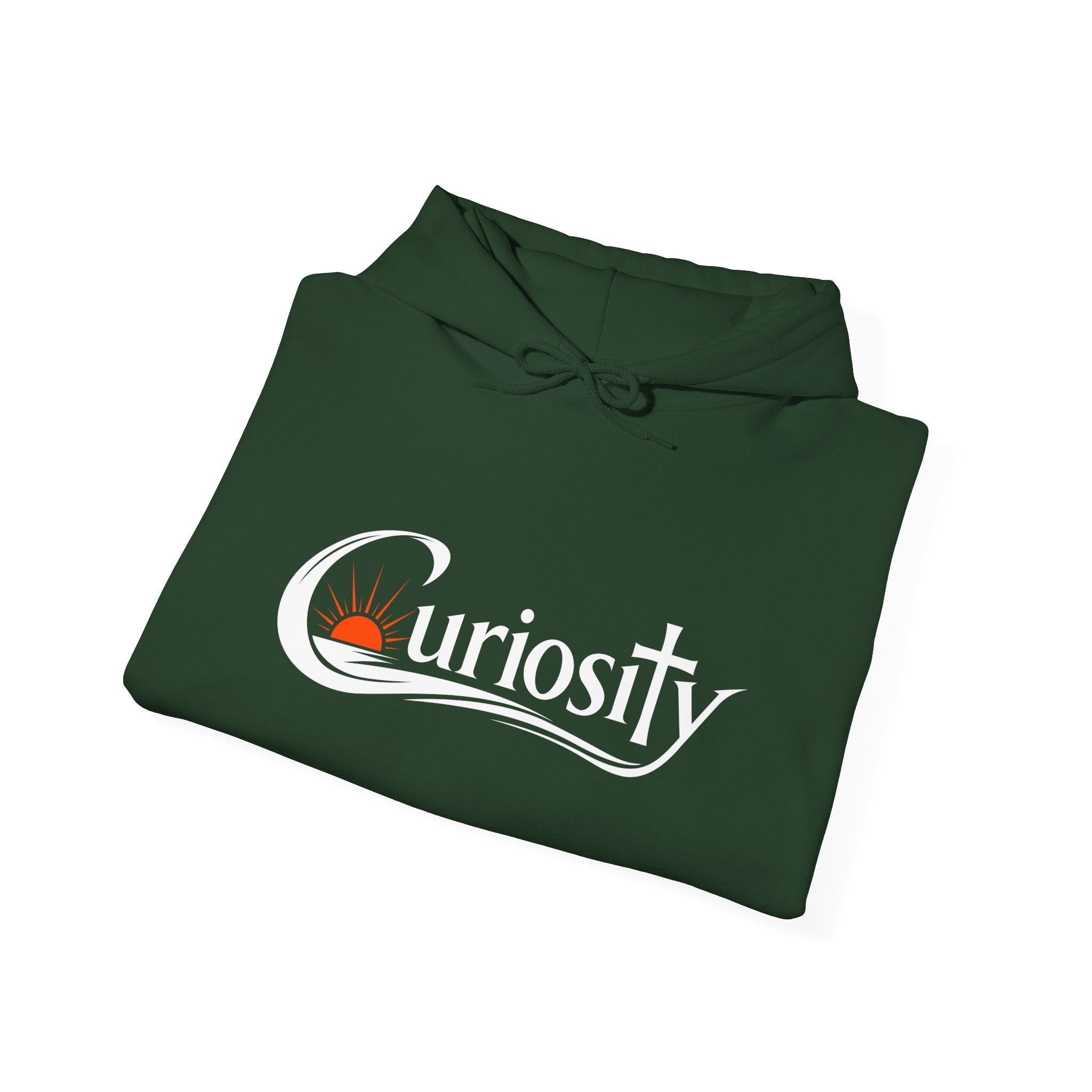 Curiosity Logo Hoodie | "The answers are waiting." White text.
